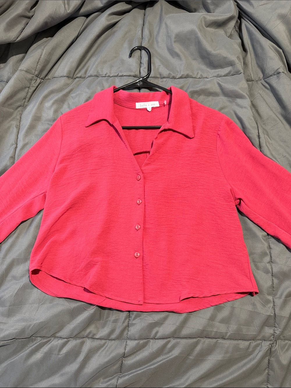 Bella Dahl pink coral Button-Down Collared Top size L